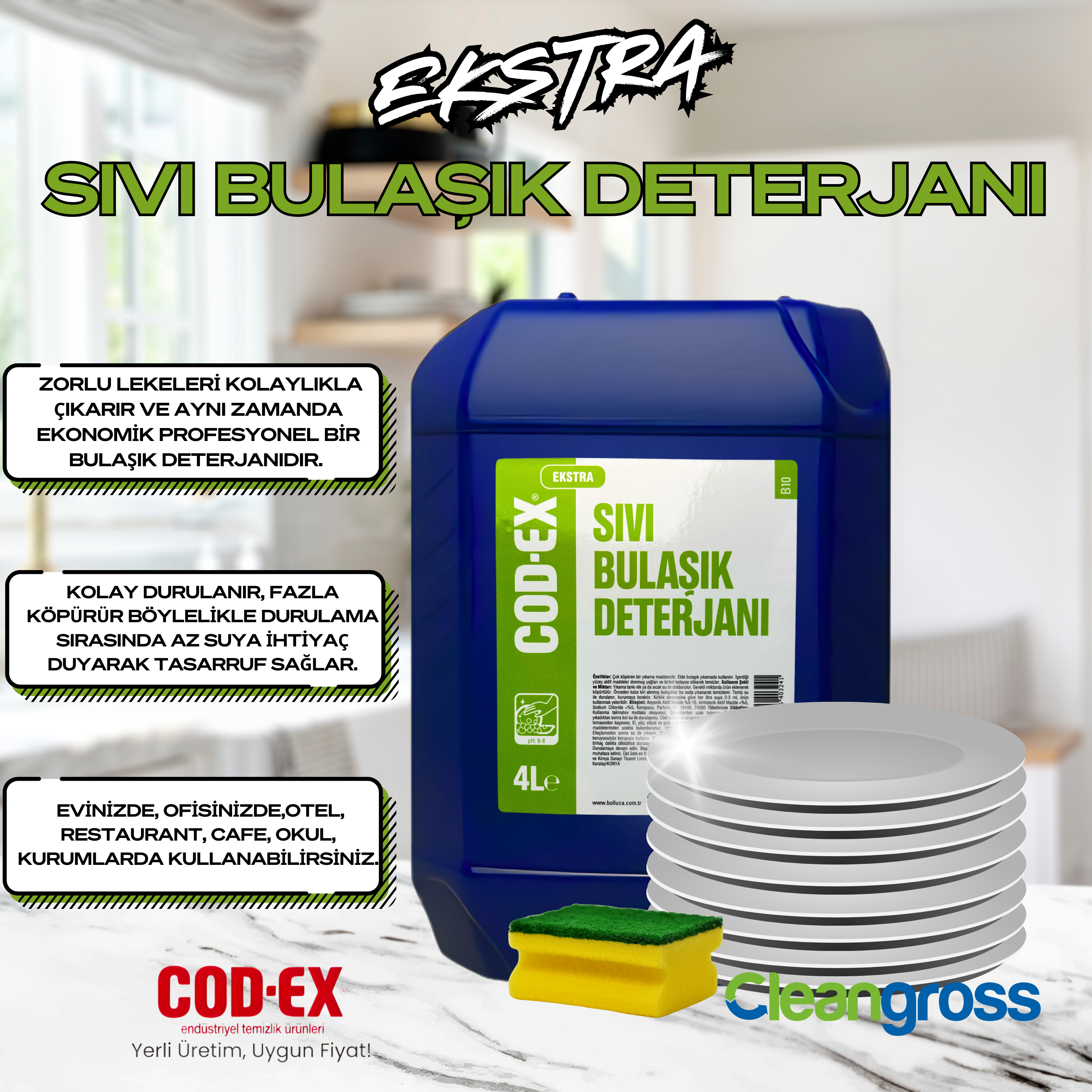 COD-EX Sıvı Bulaşık Deterjanı - Ekstra 4 L