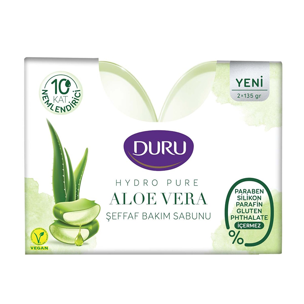 Duru Hydro Pure Aloe Vera Şeffaf Bakım Sabunu 2 X 135 gr