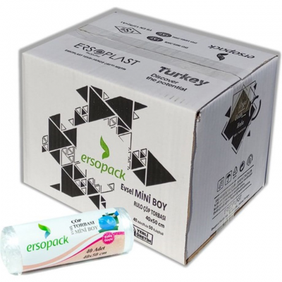 Ersopack Evsel 40x50cm Mini Çöp Torbası 1 Koli
