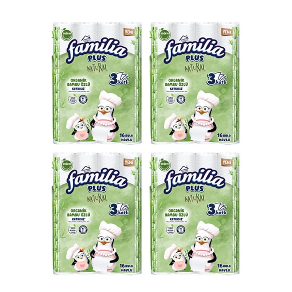 Familia Plus Natural Havlu 16 Adet x 4