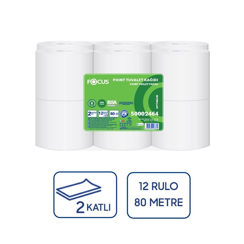 Focus İçten Çekmeli Tuvalet Kağıdı 80 mt 12'li 