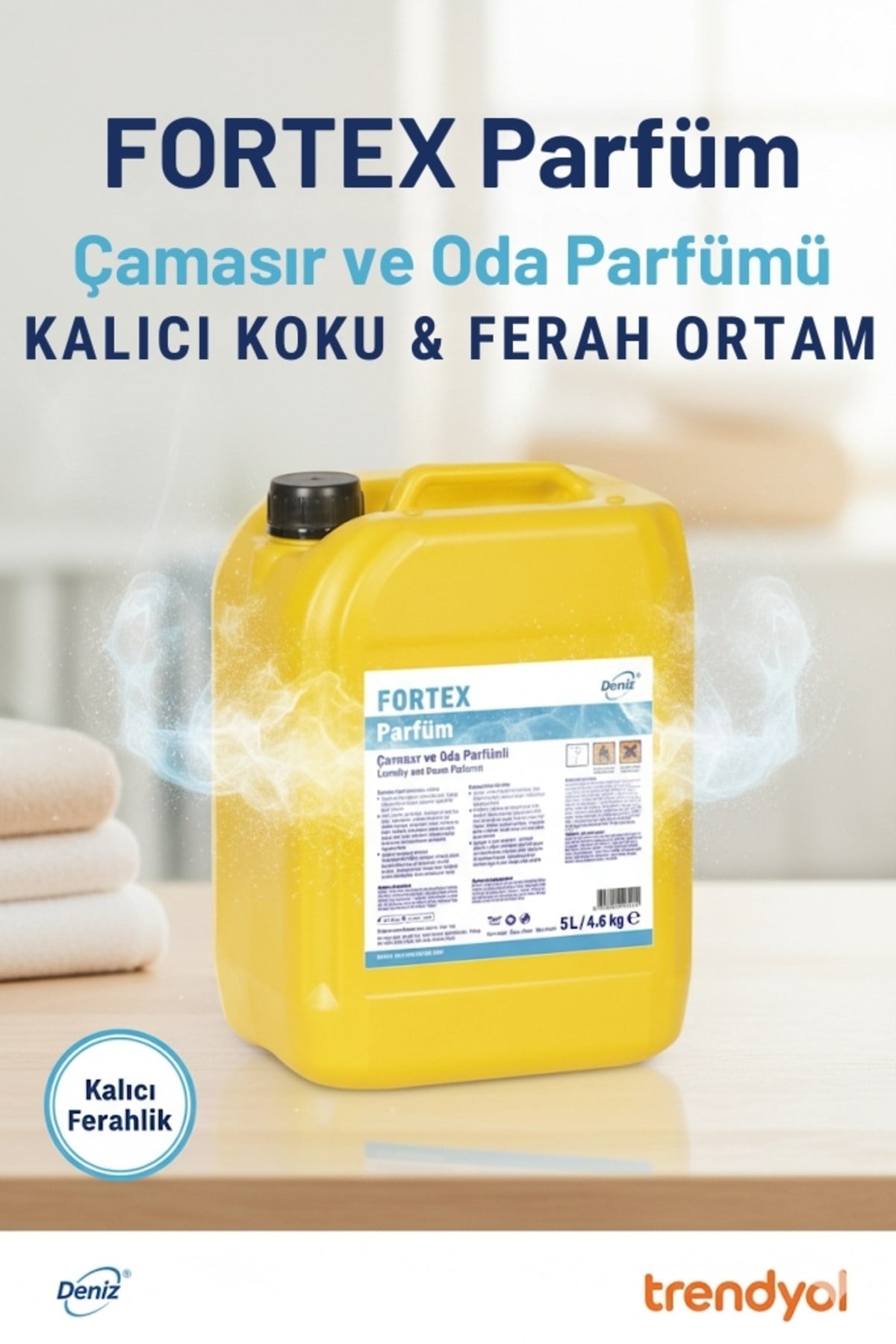 Fortex Çamaşır ve Oda Parfümü 5lt - Yoğun ve Kalıcı Koku, Ekonomik Kullanım