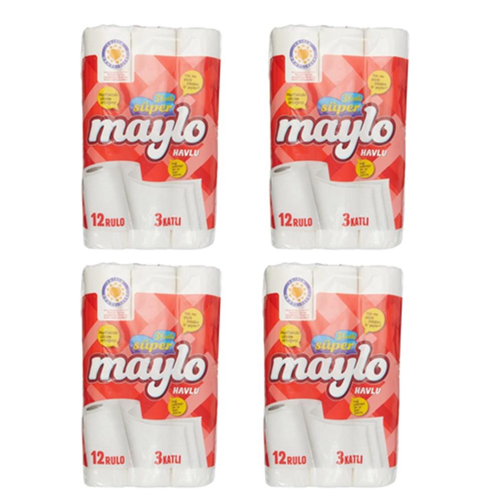Maylo 3 Katlı Rulo Havlu 48 Rulo 1 Koli