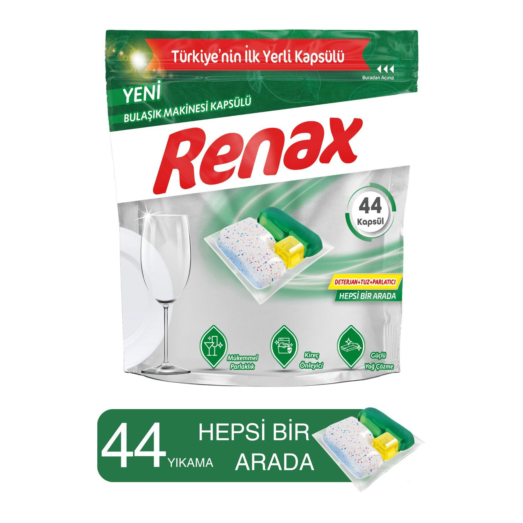 RENAX Bulaşık Makinesi Kapsülü Hepsi Bir Arada 44 Lü