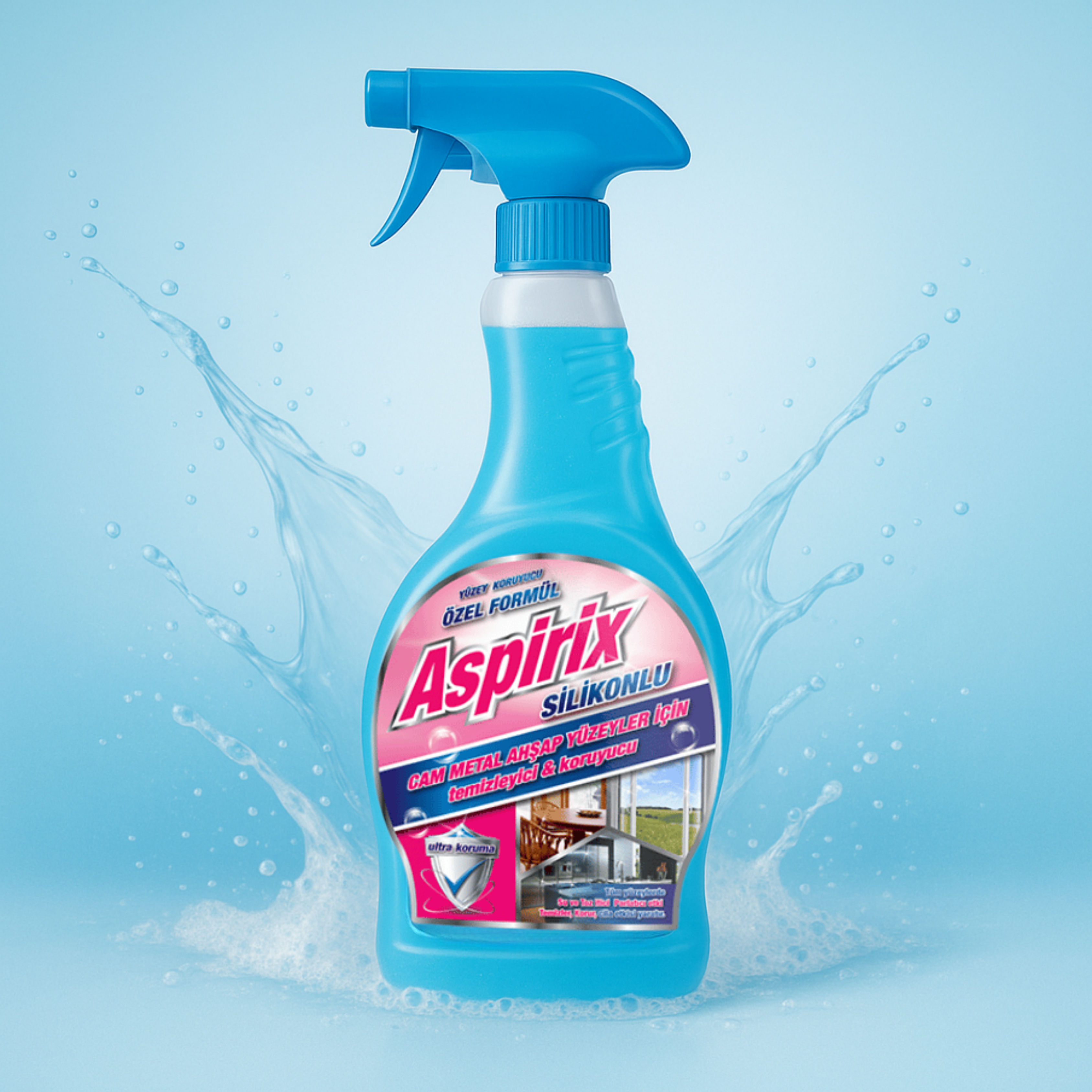 Aspirix Silikonlu Cam Metal Ahşap Yüzey Temizleyici 750 ml