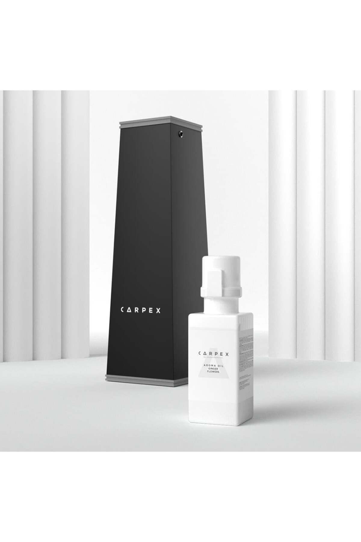 CARPEX Auramax Pro 1200L Geniş Alan Koku Makinesi Siyah ve Ginger Flowers Auramax Koku Kartuşu 250 ML Seti