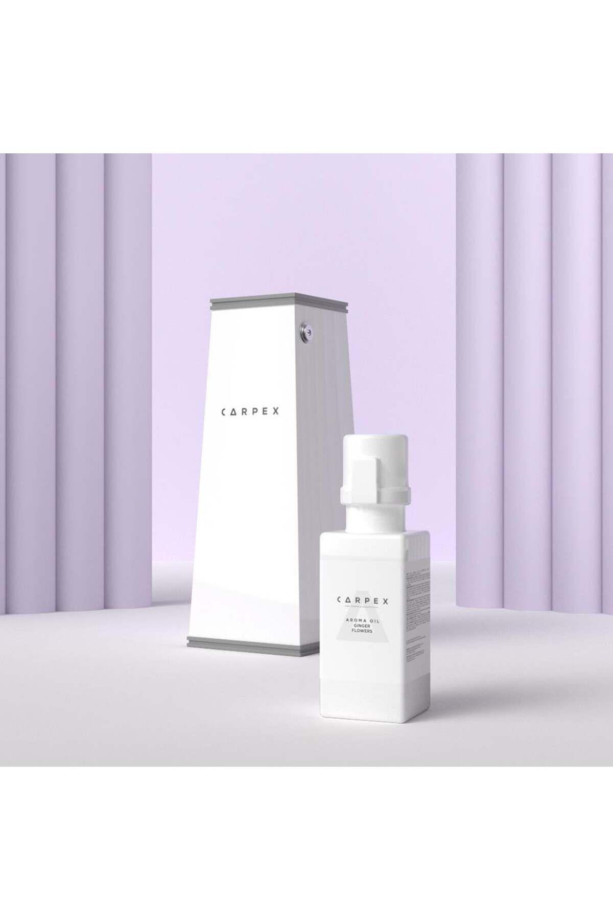 CARPEX Auramax Pro 1200S Geniş Alan Koku Makinesi Beyaz ve Ginger Flowers Auramax Koku Kartuşu 250 ML Seti