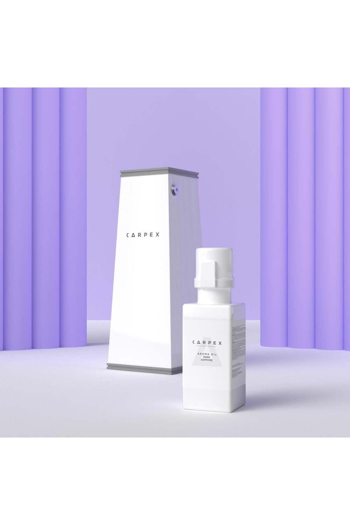 CARPEX Auramax Pro 1200S Geniş Alan Koku Makinesi Beyaz ve Dark Sapphire Auramax Koku Kartuşu 250 ML Seti