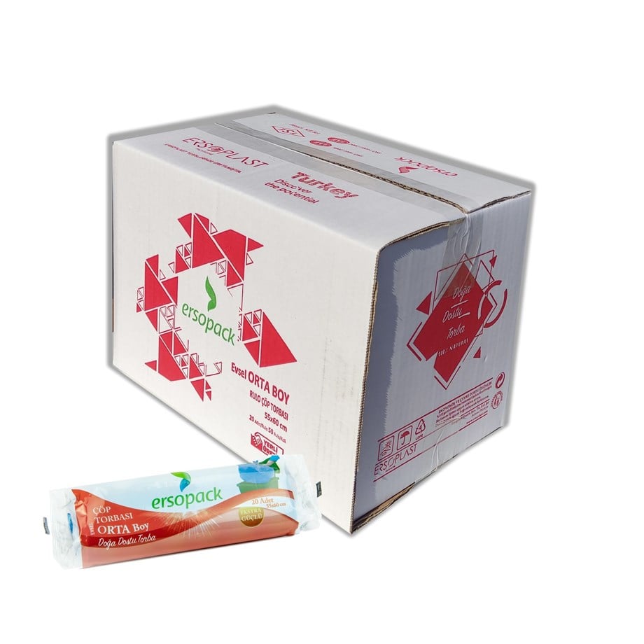 Ersopack Evsel 55x60cm Çöp Torbası 1 Koli
