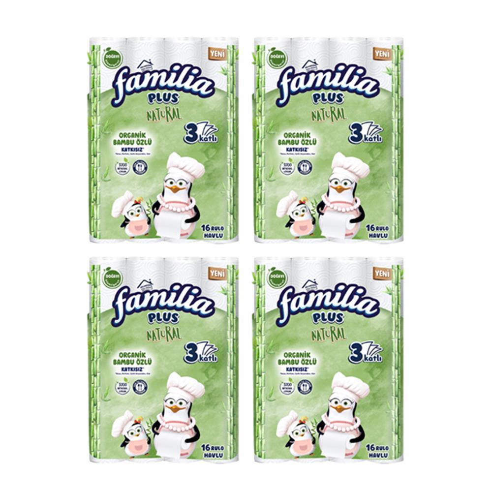 Familia Plus Natural Havlu 16 Adet x 4
