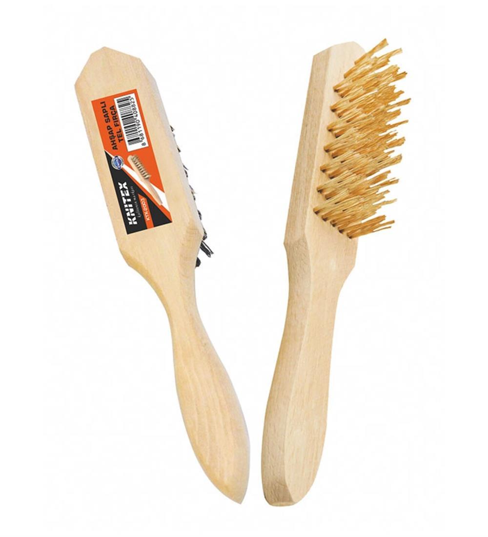 Knıtex Ahşap Saplı Çelik Tel Fırça