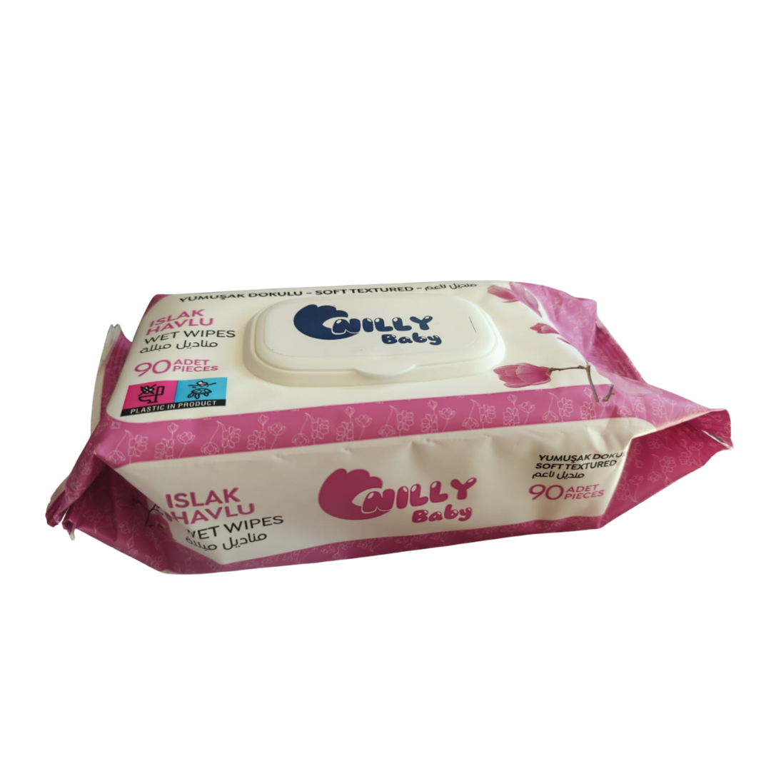 Nılly Baby Islak Havlu 90 adet x 12 Paket Pembe