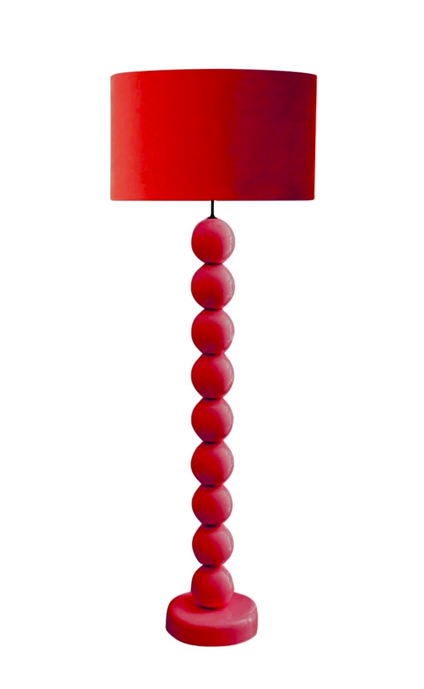 Kırmızı Ahşap Bonibon Lambader