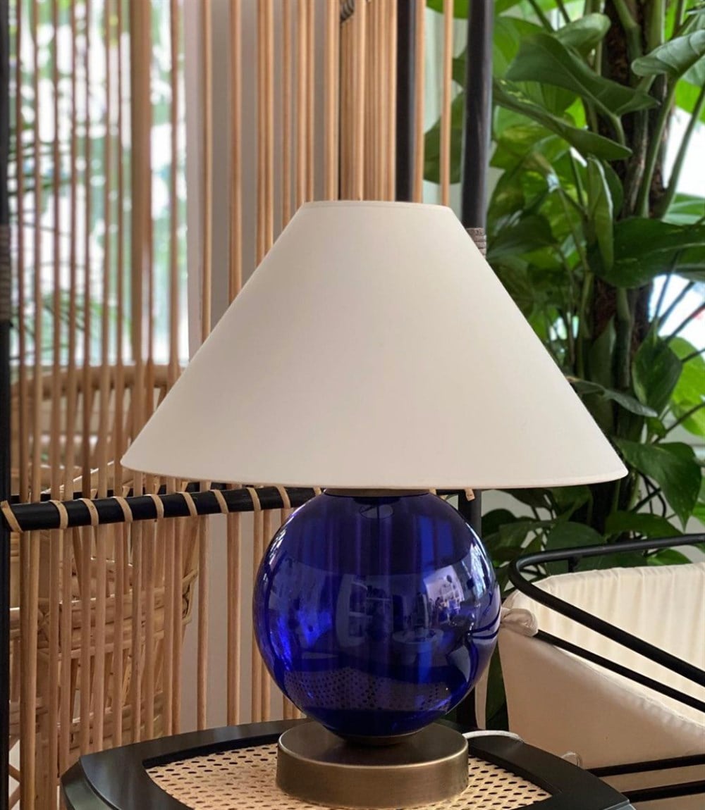 Saks Mavisi Cam Abajur