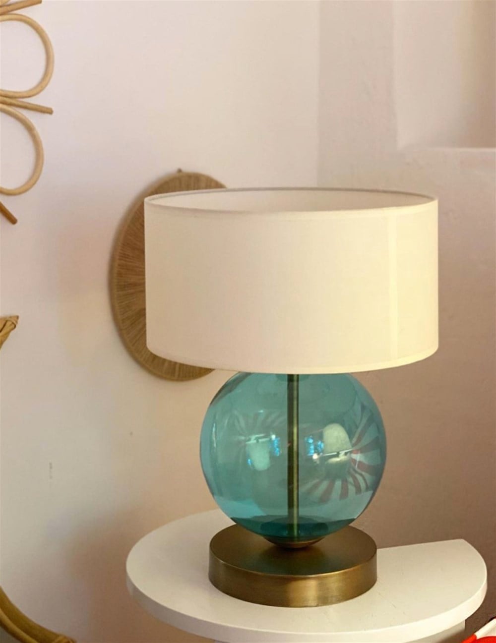 Turkuaz Cam Abajur