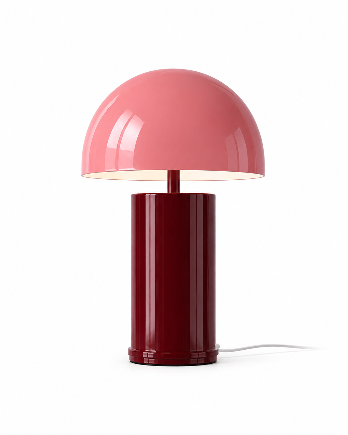 Mushroom Metal Pembe Bordo Abajur