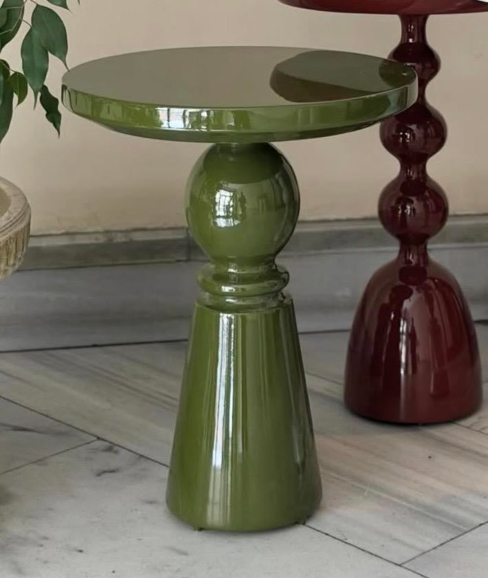 Yeşil ahşap Pedro yan sehpa