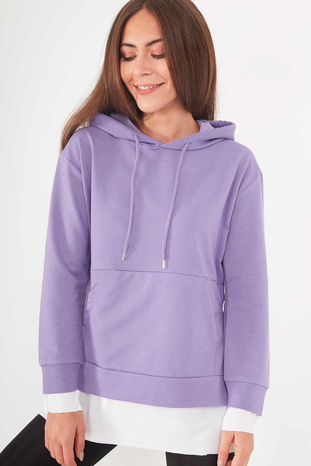 Çift Görünümlü Kapüşonlu Sweatshirt