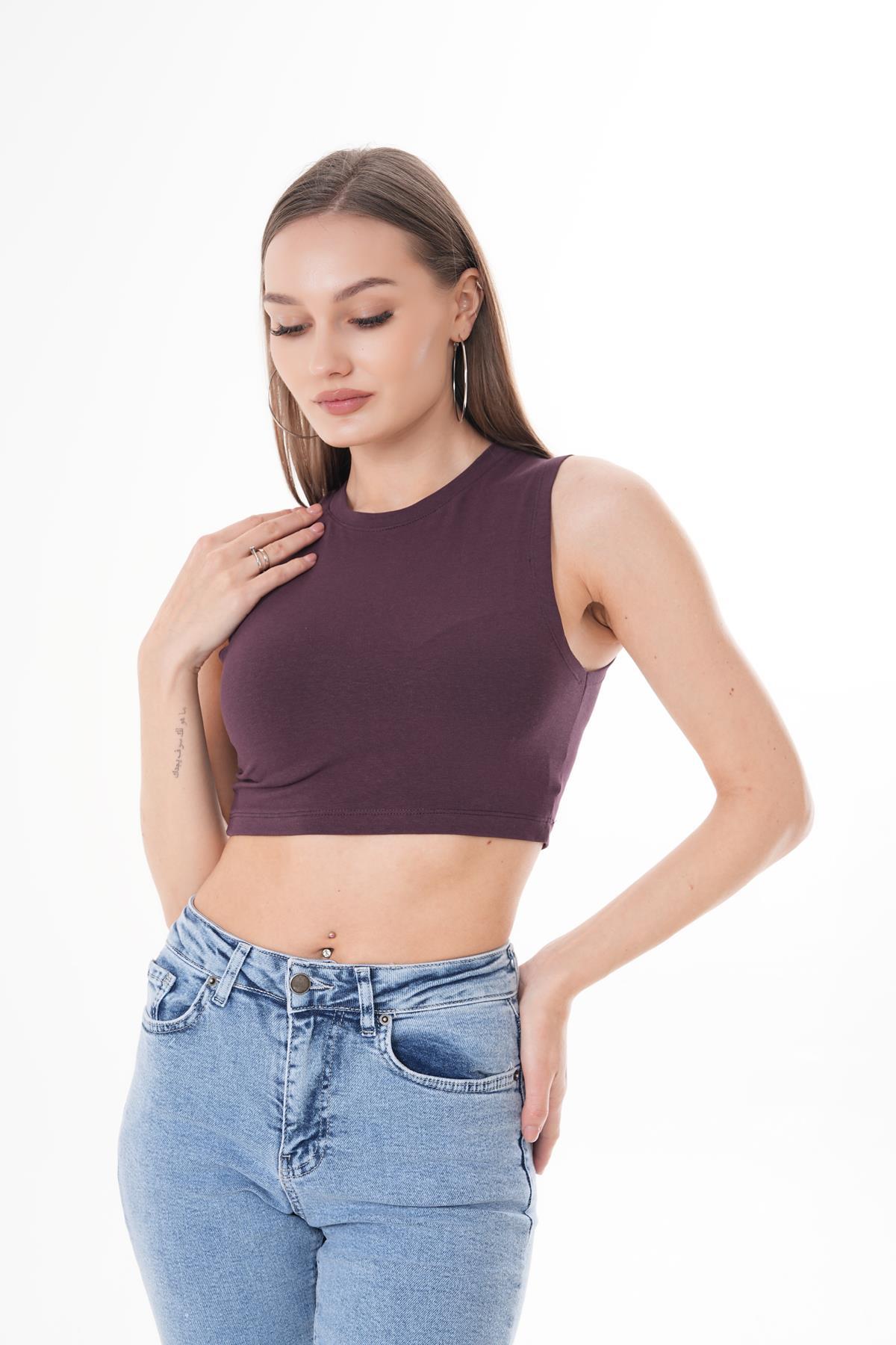 Kadın Askılı Sporcu Crop 250072