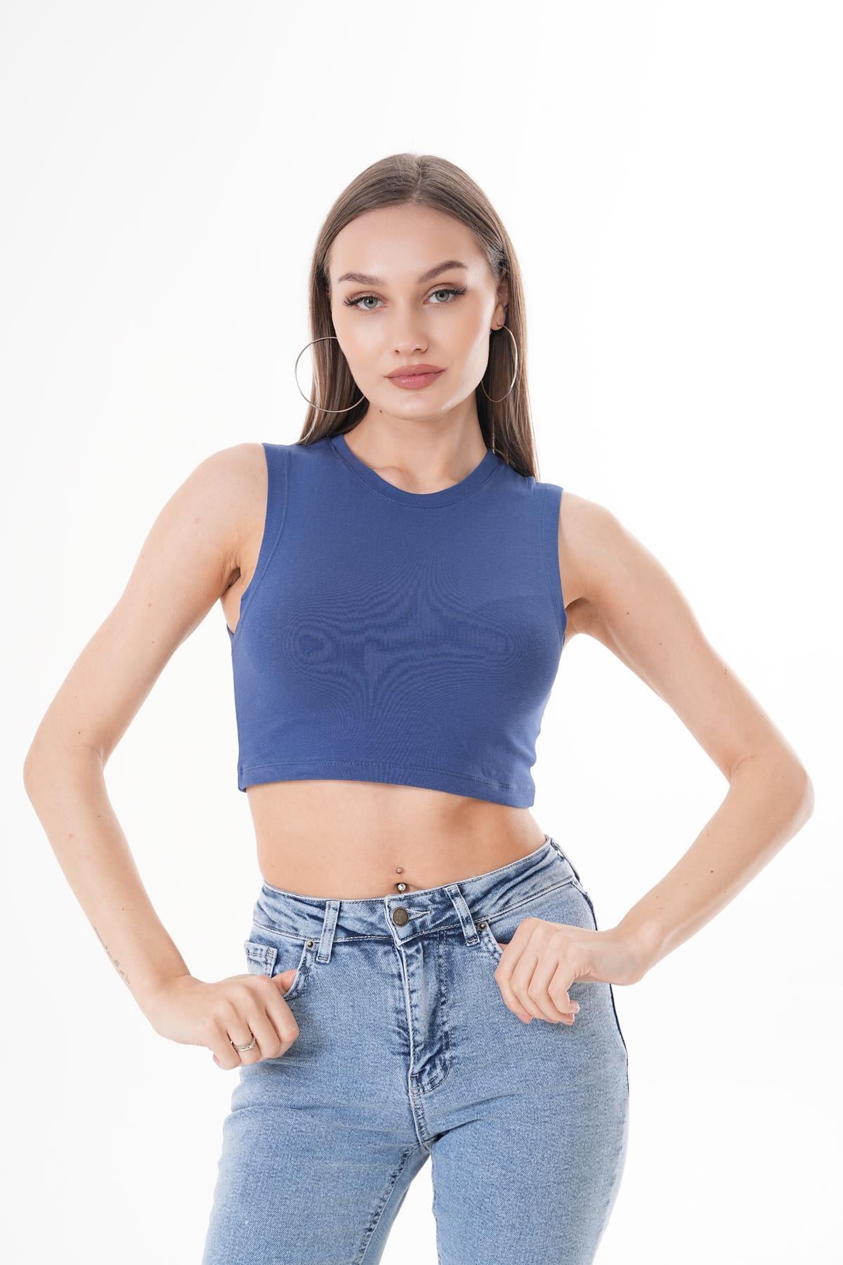 Kadın Askılı Sporcu Crop 250072