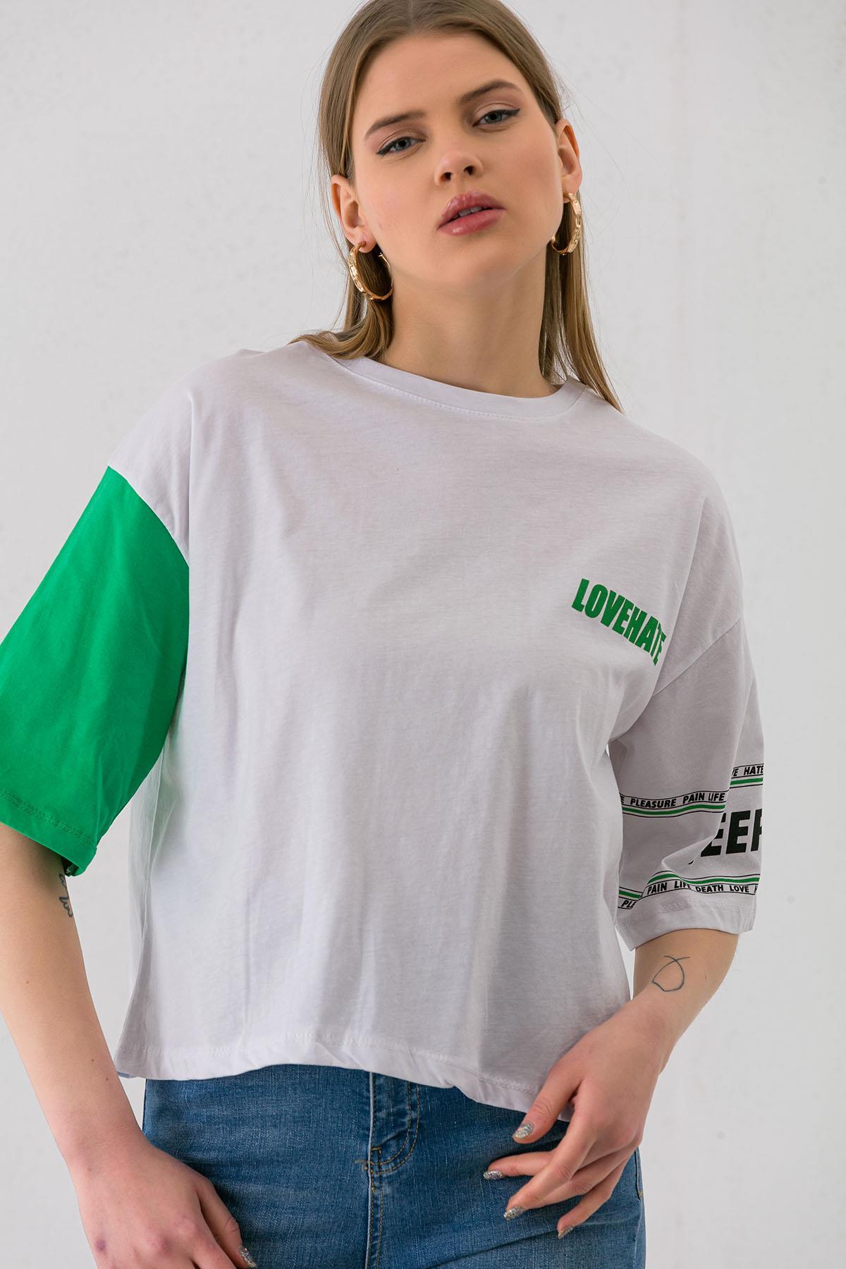 Kadın Baskı Detaylı Oversize T-shirt