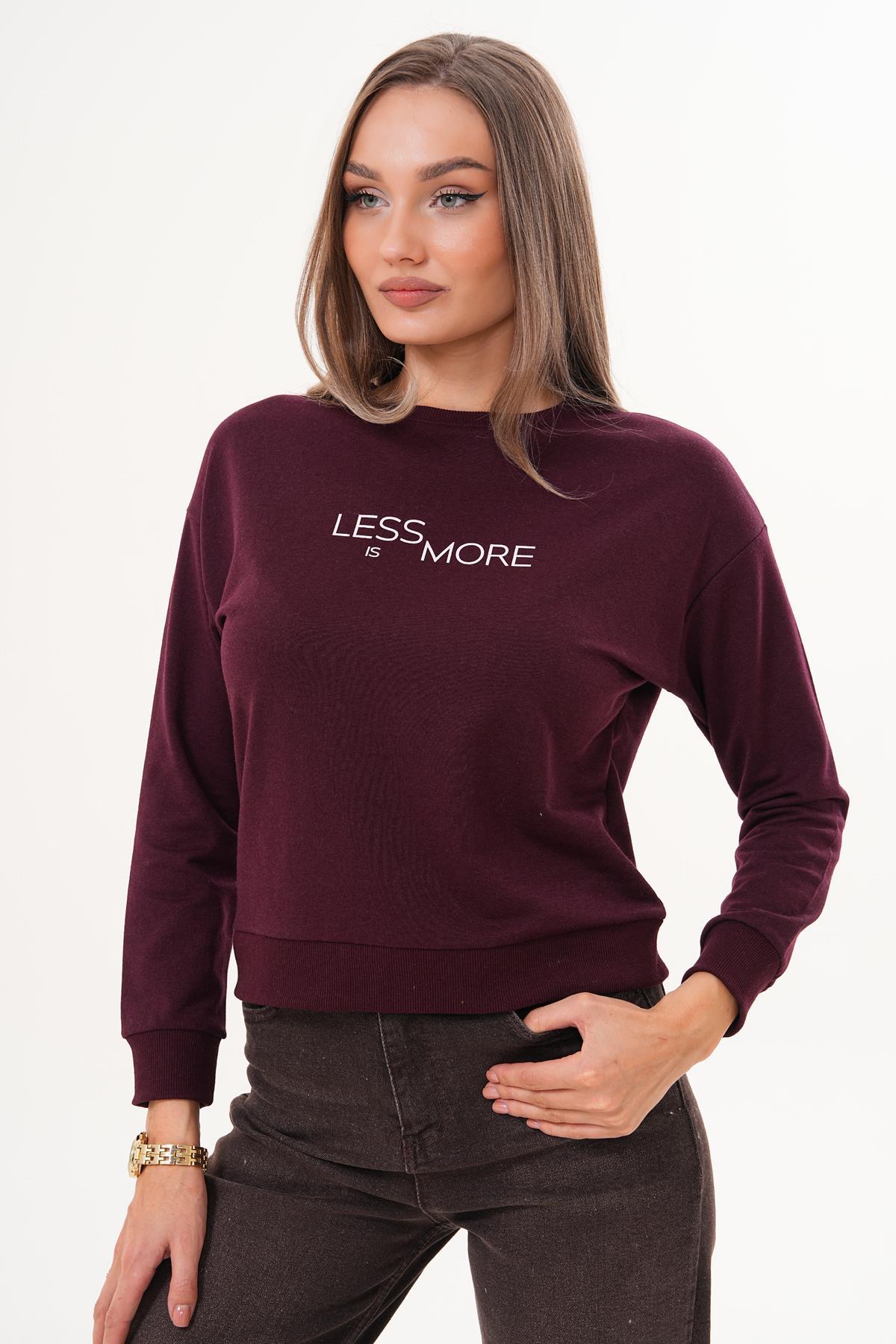Kadın Baskılı İki İplik Sweatshirt 255329 -