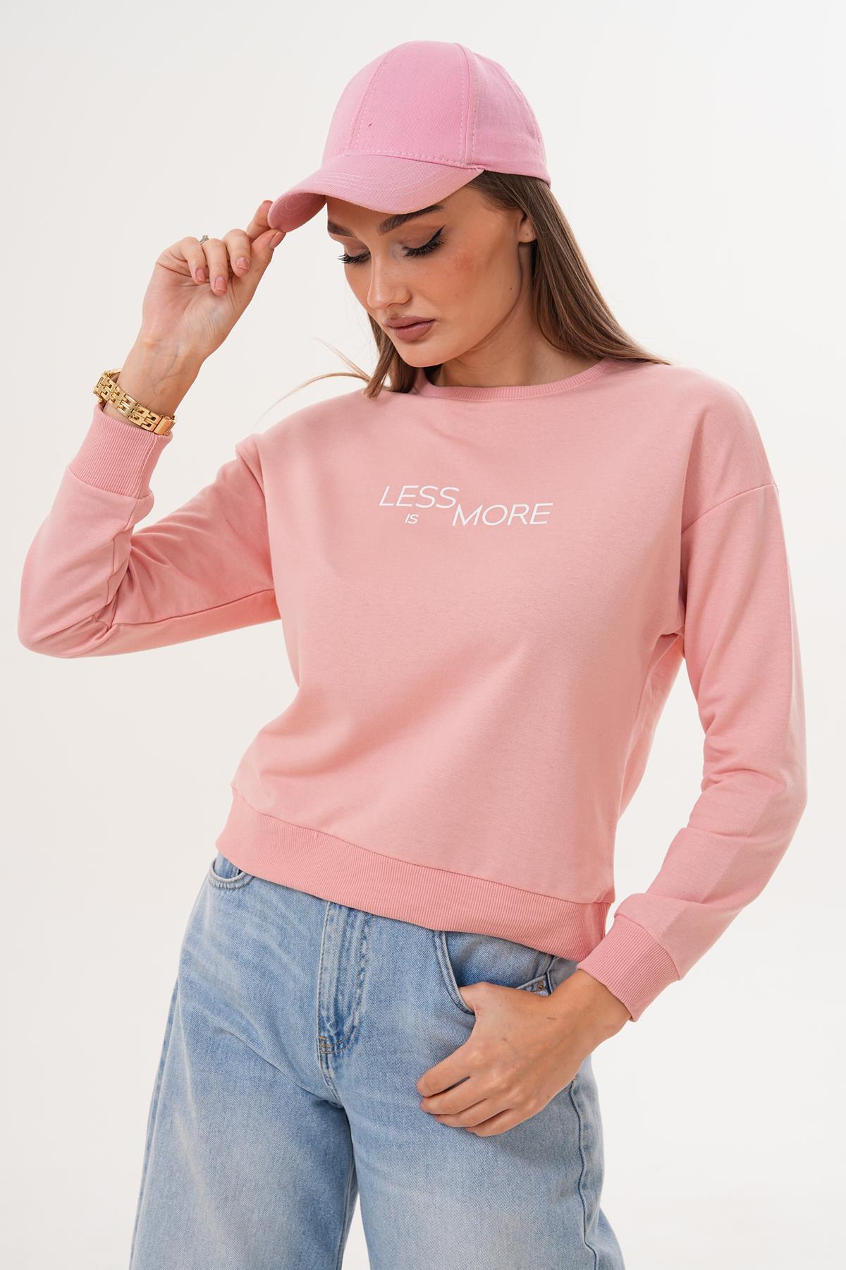 Kadın Baskılı İki İplik Sweatshirt 255329 -