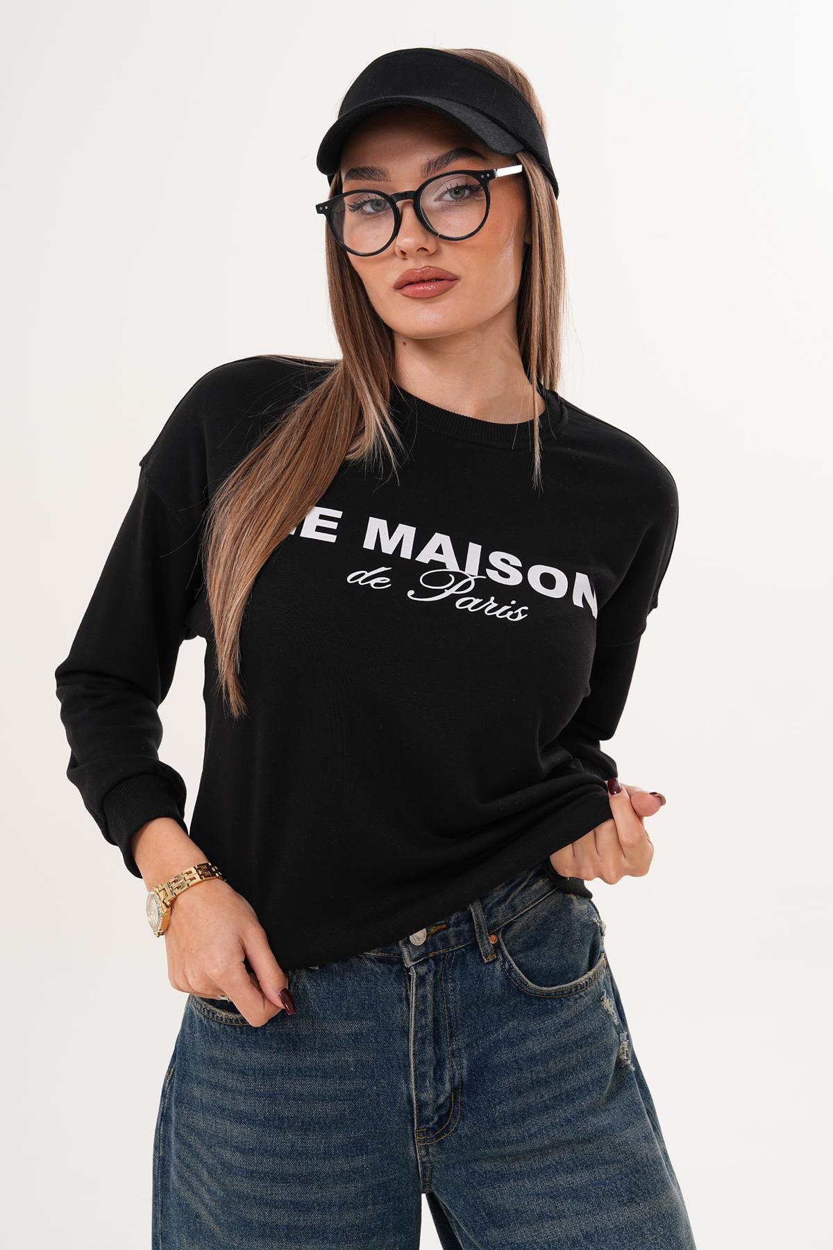 Kadın Baskılı Üç İplik Sweatshirt 255321 -