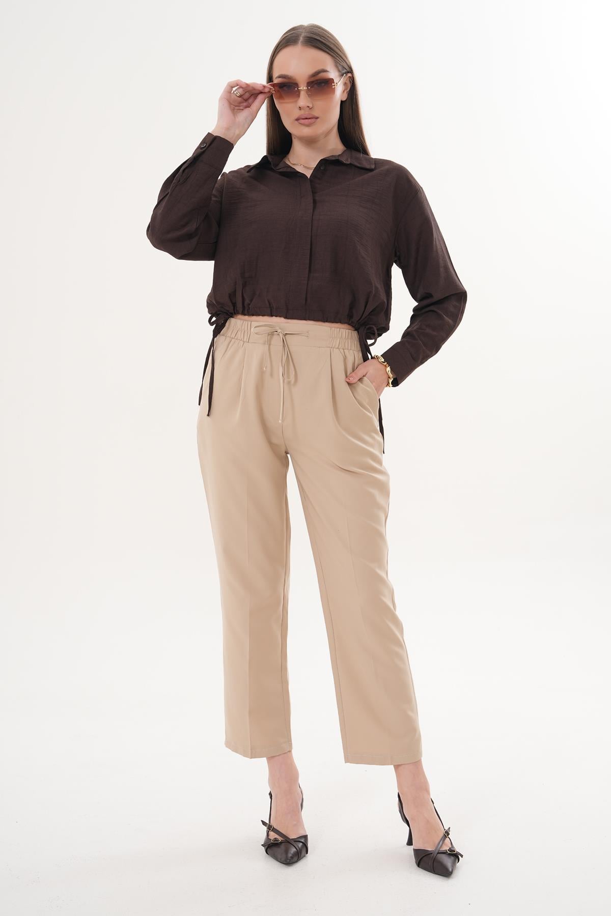 Kadın Beli Lastikli Pantolon 260262 -