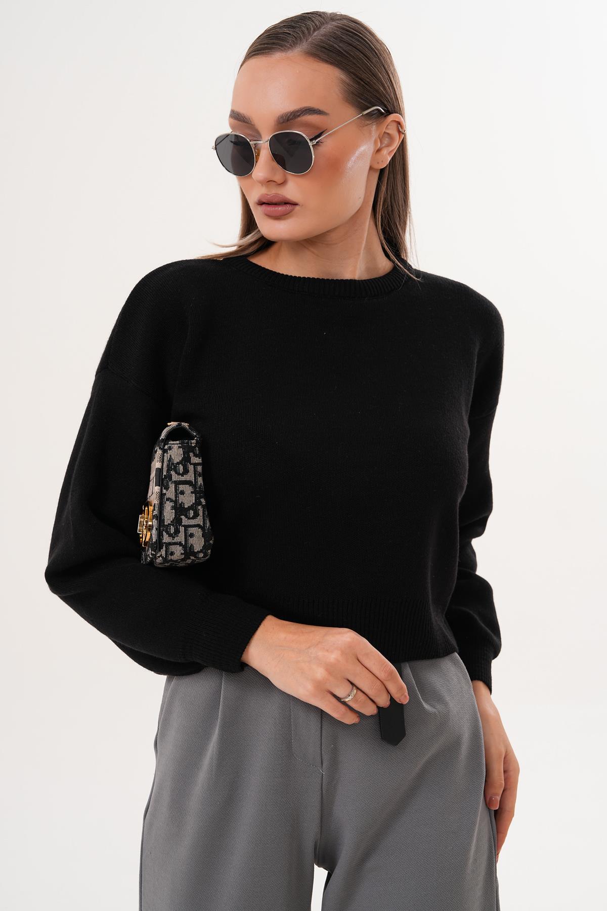 Kadın Bisiklet Yaka Triko Örme Salaş Kazak 255412 -