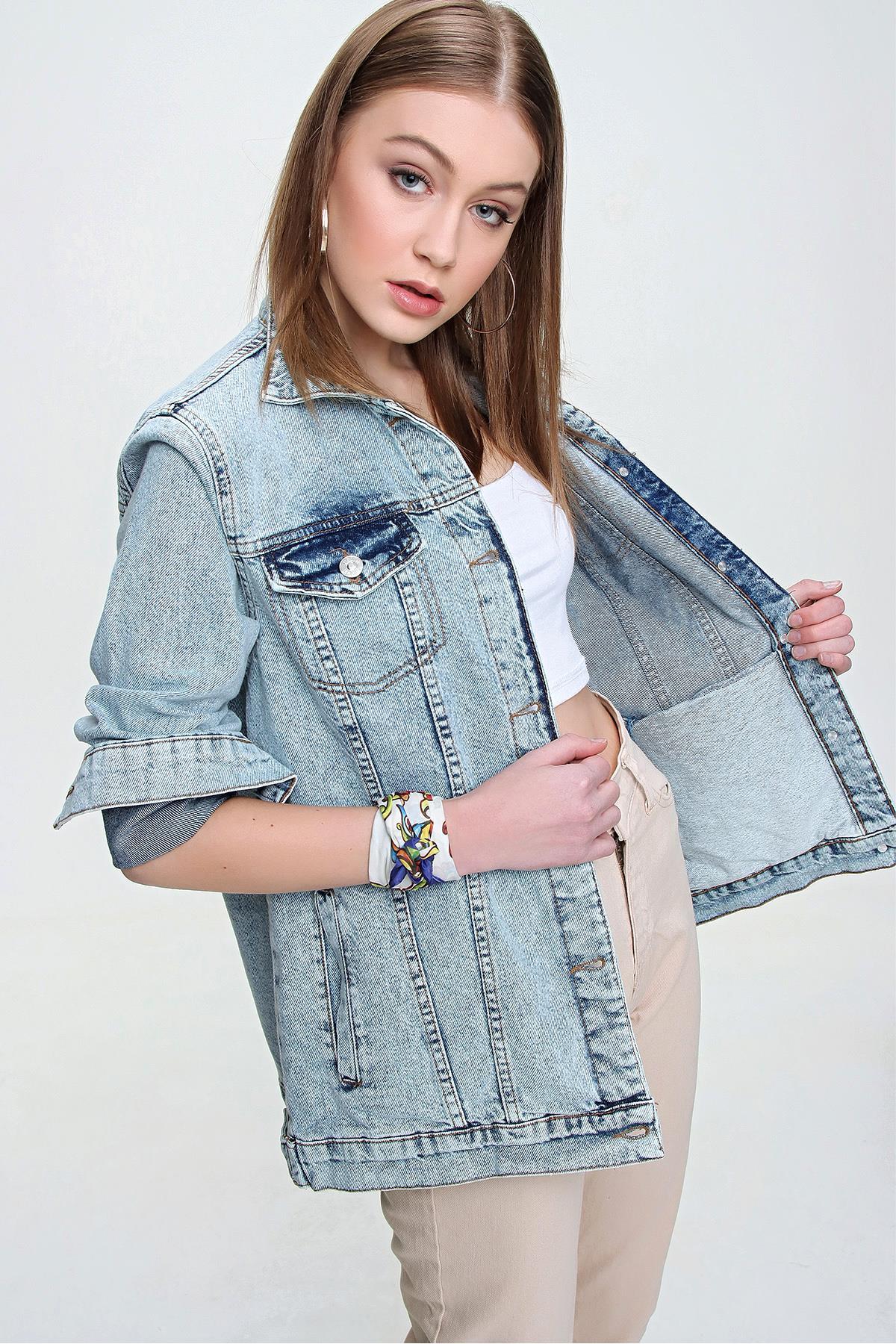 Kadın Boyfriend Denim Ceket