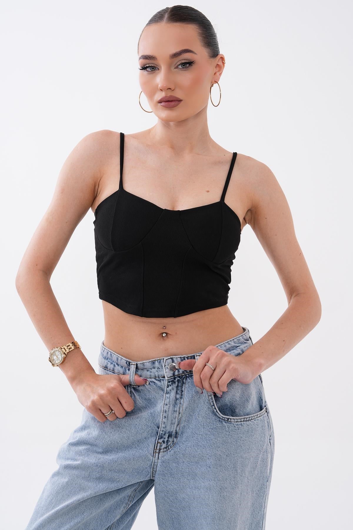 Kadın İp Askılı Crop - 260470