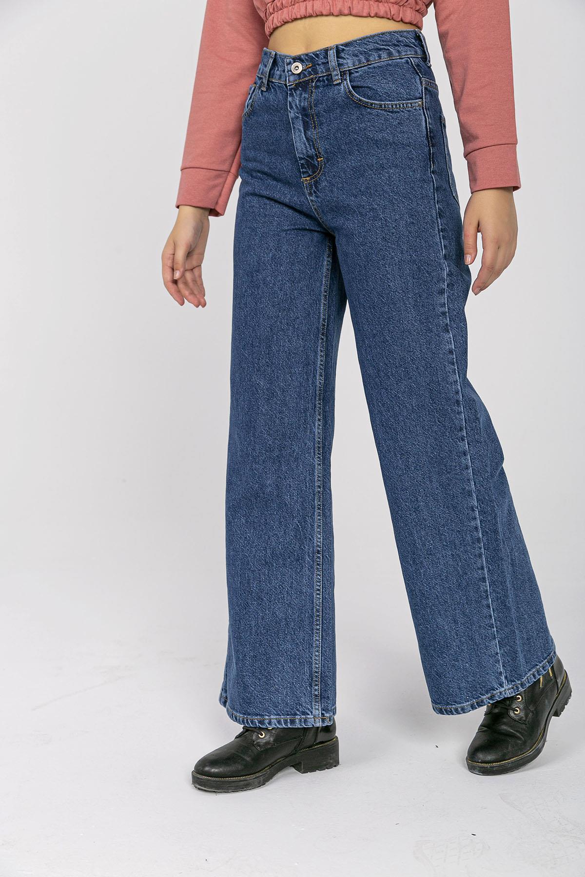 Kadın İspanyol Paça Jean Pantolon