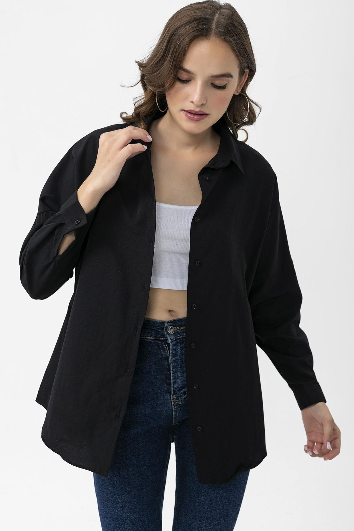 Kadın Oversize Poplik Gömlek 250239 -