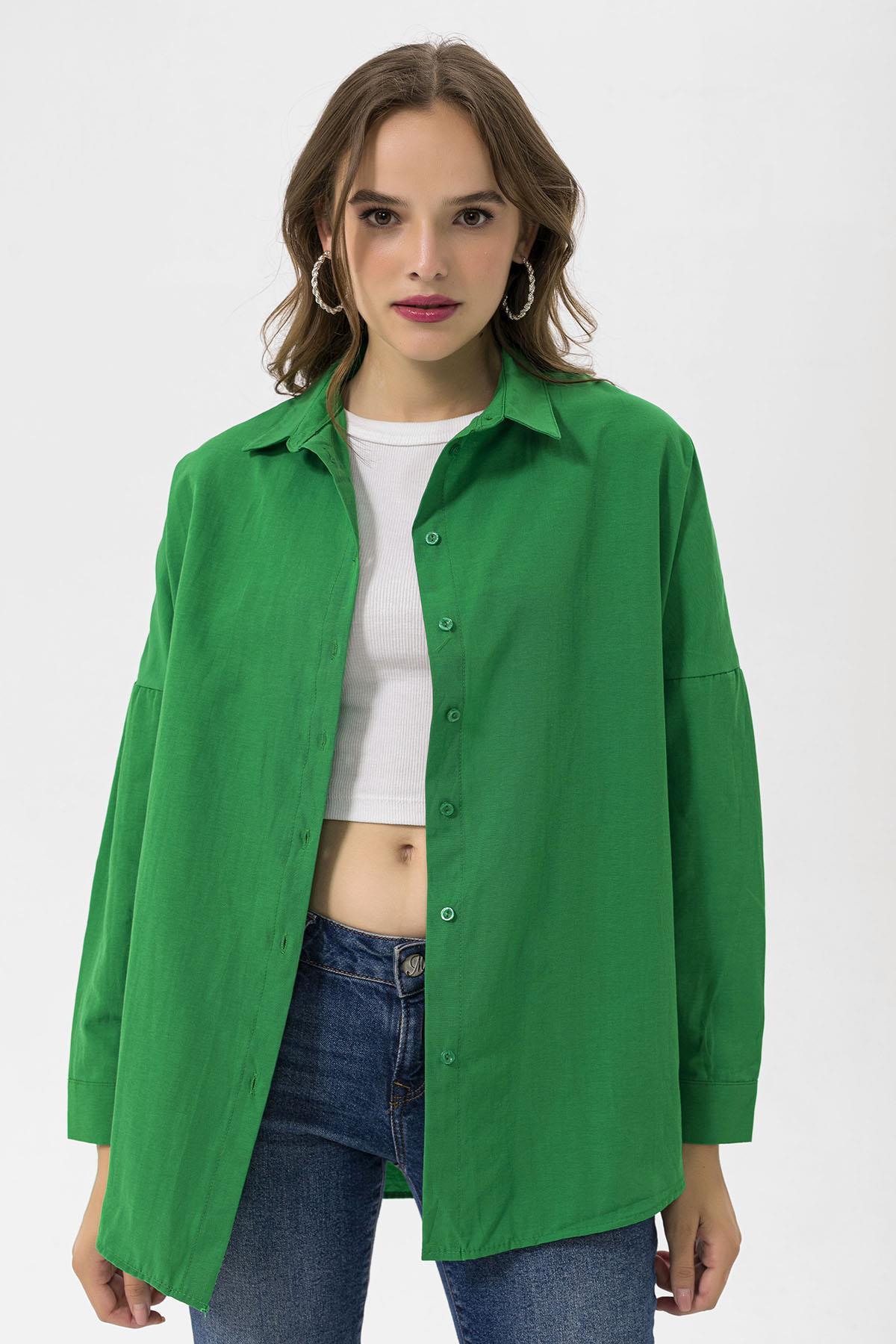 Kadın Oversize Poplik Gömlek 250239 -