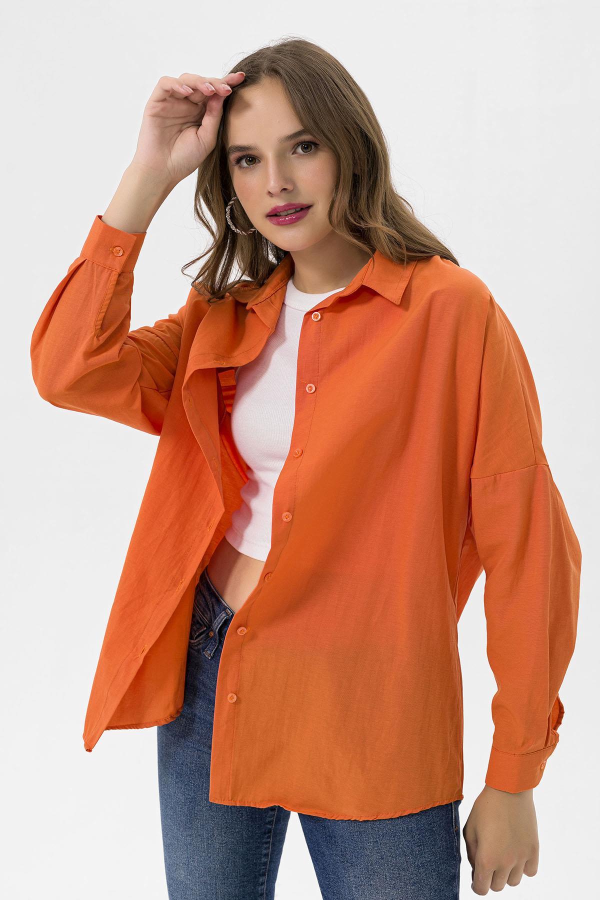 Kadın Oversize Poplik Gömlek 250239 -