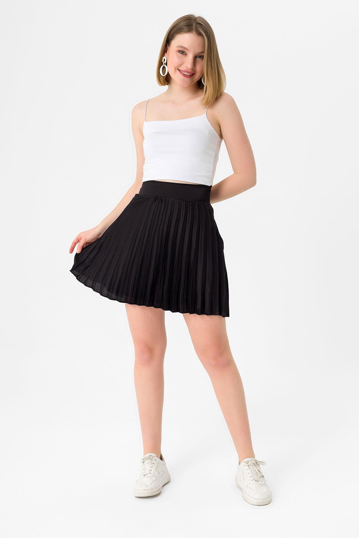 Kadın Piliseli Mini Etek