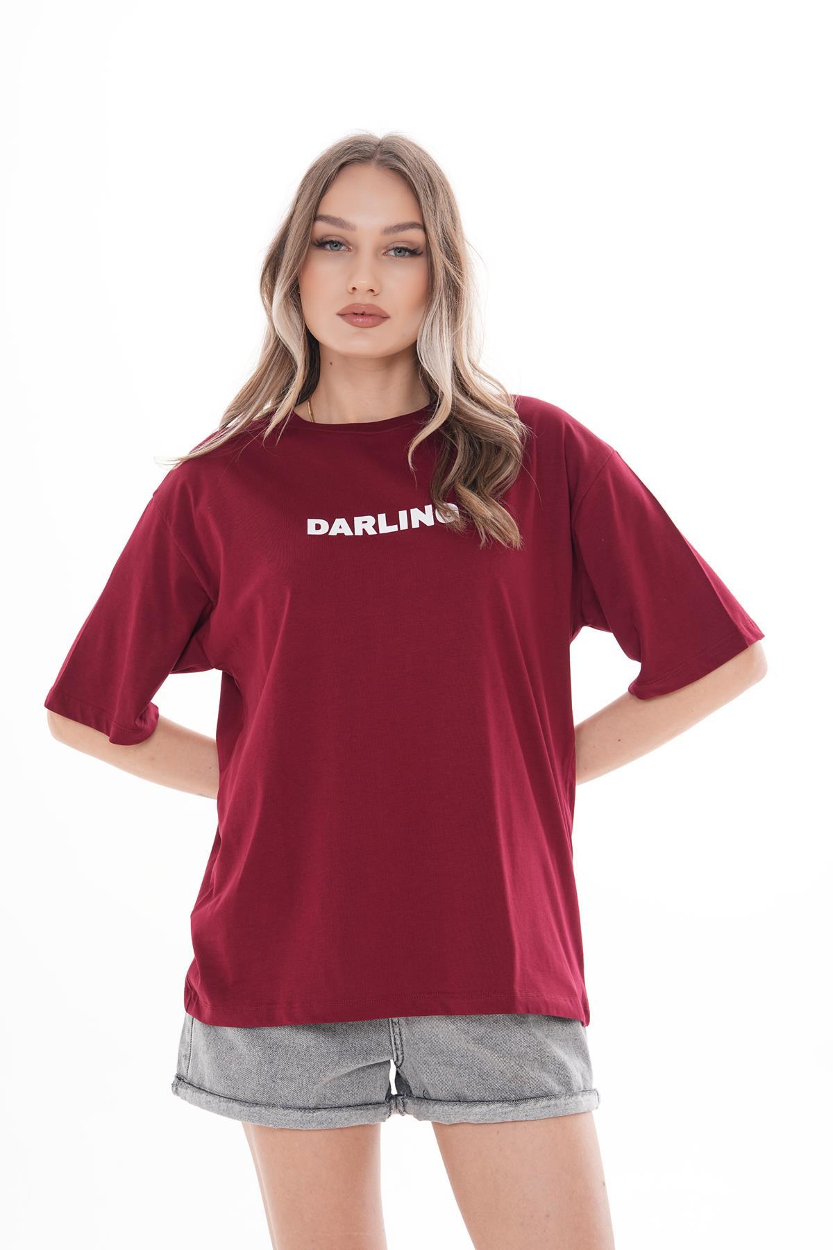 Kadın Sırt Baskı Detaylı Oversize Tişört 260378 -