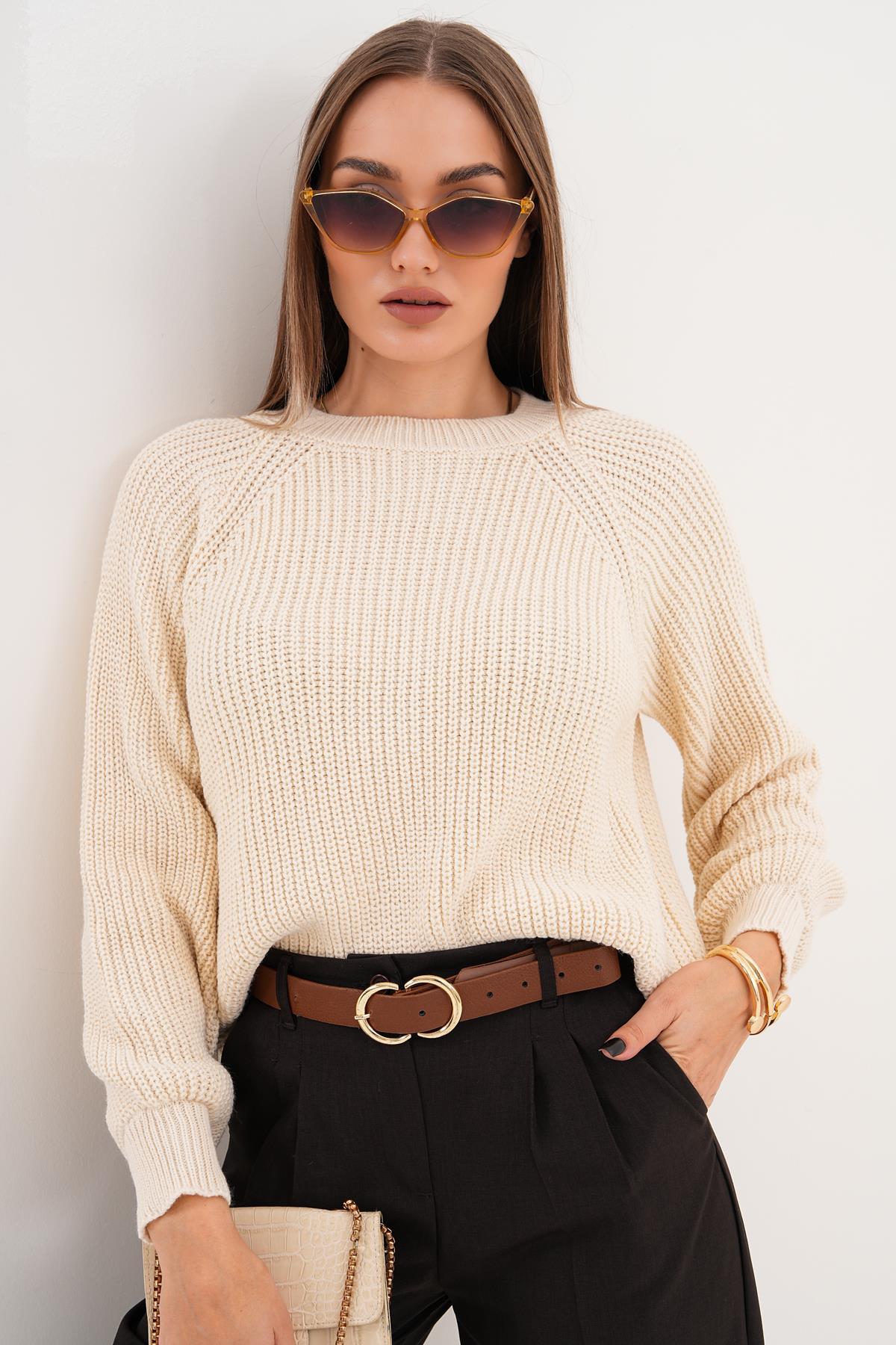 Kadın Yarım Balıkçı Triko Örme Kazak 255083 - 265083