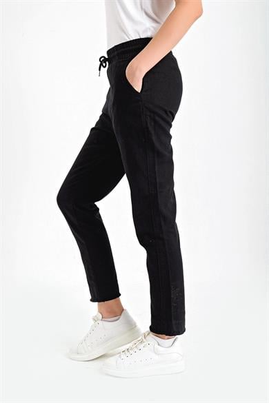 Beli Lastikli Paçası Püsküllü Gabardin Pantolon