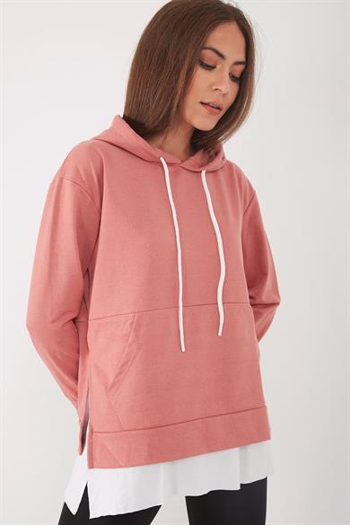 Çift Görünümlü Kapüşonlu Sweatshirt