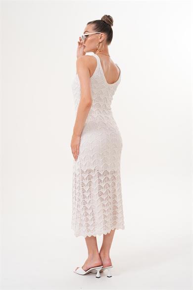 Kadın Askılı Triko Örme Astarlı Elbise 250584 -