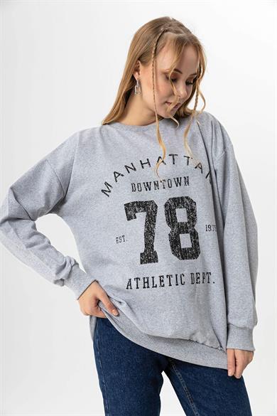 Kadın Baskı Detaylı Oversize Sweatshirt