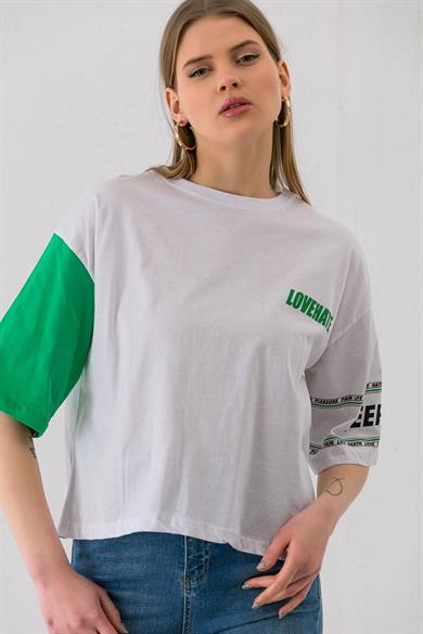 Kadın Baskı Detaylı Oversize T-shirt