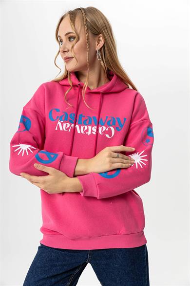 Kadın Baskı Detaylı Üç İplik Sweatshirt
