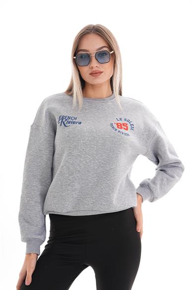 Kadın Baskı Detaylı Üç İplik Sweatshirt 255299 -