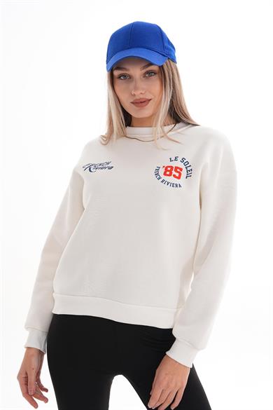 Kadın Baskı Detaylı Üç İplik Sweatshirt 255299 -
