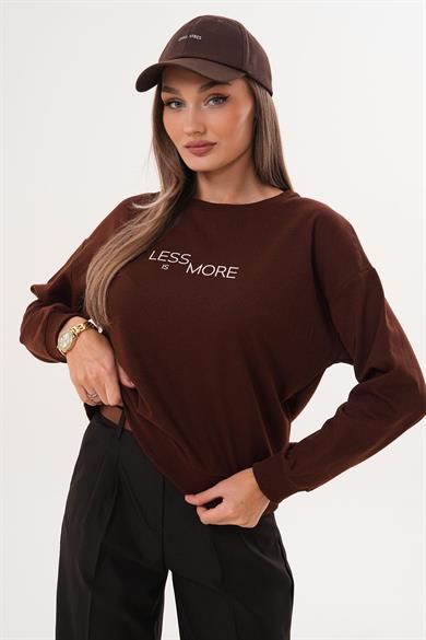 Kadın Baskılı İki İplik Sweatshirt 255329 -