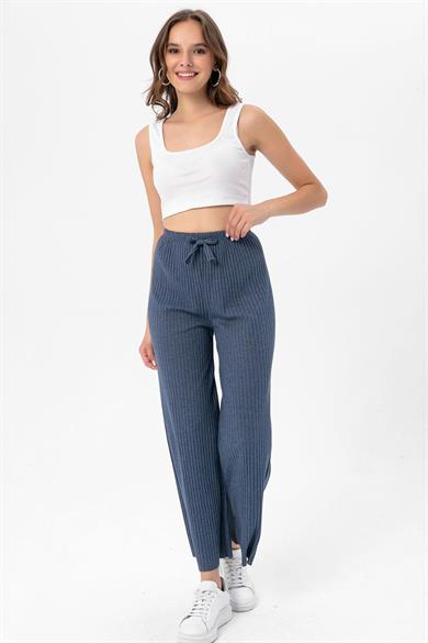 Kadın Beli Lastikli İspanyol Paça Kaşkorse Pantolon 250200 -