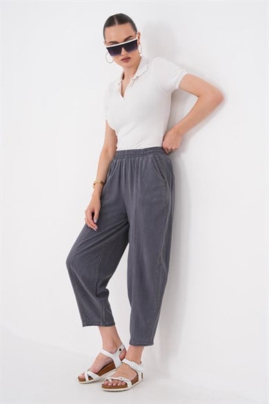 Kadın Beli Lastikli Tensel Balon Pantolon 260507 -